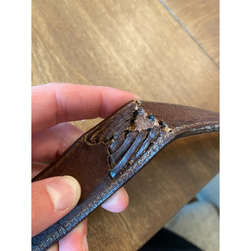 Handcrafted Brown Leather Belt 36 Inches